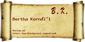 Bertha Kornél névjegykártya