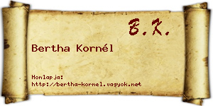 Bertha Kornél névjegykártya