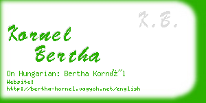 kornel bertha business card